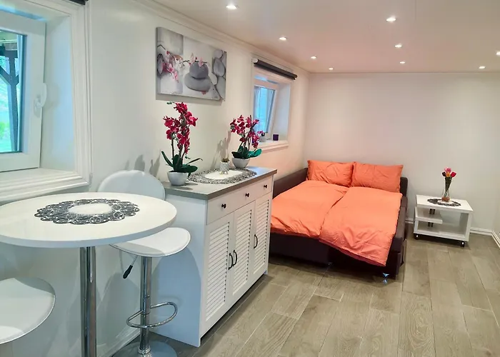 Fint Gjesterom Med Bad Og Kjokken Til Leie Naer Eb Stranda Med Casa de hóspedes Arendal